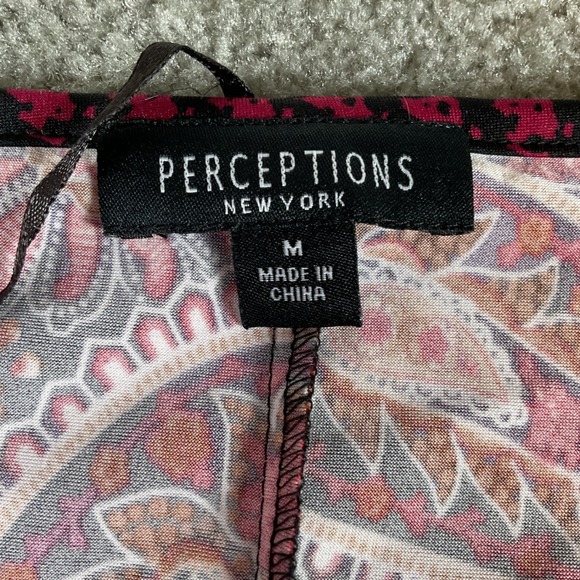 Perceptions‎ New York Paisley Print Midi Dress Ruffle Sleeve Medium - Picture 4 of 5